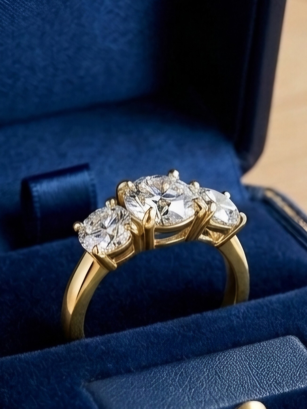 Moissanite 4 CTW Three-Stone Ring